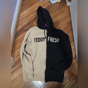 Teddy Fresh Black and Tan Zip Up Sweater